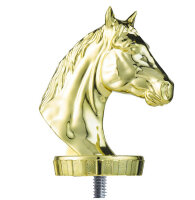 Pokalfigur "Pferdekopf", goldfarbig, ca. 80mm hoch