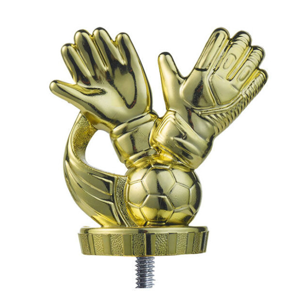 Pokalfigur "Torwart-Handschuh", goldfarbig, ca. 75mm hoch