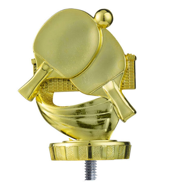 Pokalfigur "Tischtennis", goldfarbig, ca. 100mm hoch, mit Sockel 55x20mm