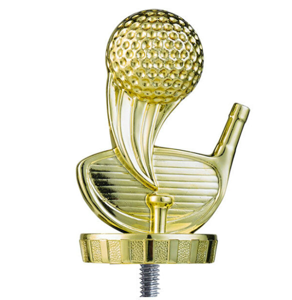 Sportfigur "Golf", goldfarbig, ca. 100mm hoch, mit Sockel 55x20mm