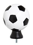 Pokalfigur "Fußball", Weiß/ Schwarz, ca. 103mm hoch