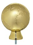 Pokalfigur "Weltkugel", goldfarbig, ca. 103mm hoch