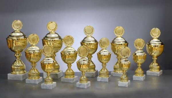 Pokal "Alix" goldfarbig,  26,4 bis 44 cm hoch, 12er Serie