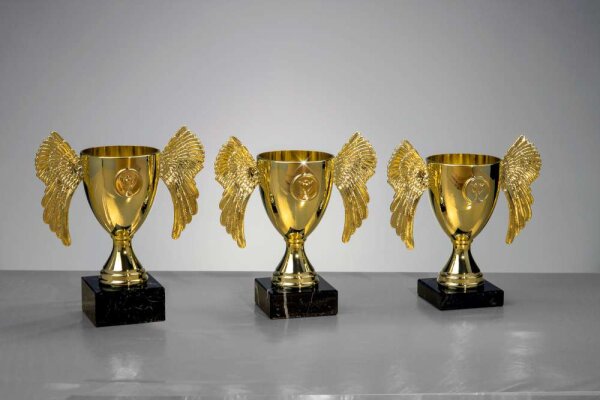 Pokal "Wing Cup" goldfarbig, 19,5 bis 21,5cm