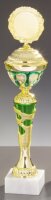 Pokal,grün-goldfarbig,  31,5 cm hoch