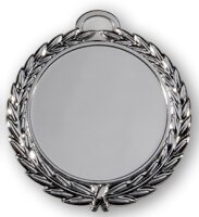 Zamak-Medaille Lorbeerkranz, 70mm Silber