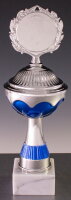 Pokal si-blau Ø80mm H240mm Marmor weiß 55x30mm