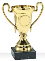Kleinpokal 13 cm hoch, mit Sockel 55x20mm Gold