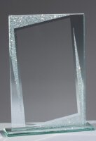 Glas-Trophäe, Rechteckform mit Spiegelglas, 3...