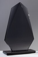 Obsidian- Glas-Trophäe "Obelisk" schwarz,...