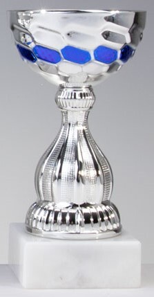 Pokal "Emilia" silber-/blaufarbig, 