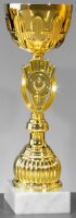 Pokal "Paul" goldfarbig,  26,0 cm hoch, Sockel...