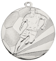 Fußballmedaille,  50 mm, silberfarbig