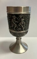 Zinnkelch "3 Musketiere" verziert, 13 cm