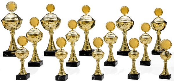 Pokal "Carry" goldfarbig, 25,3 bis 43 cm hoch, 14er Serie