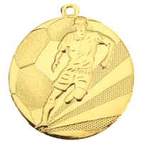 Fußballmedaille,  50 mm,  gold-/ silber-/ bronzefarbig,