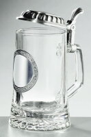 Glas-Bierkrug 0,5l, mit Zinndeckel