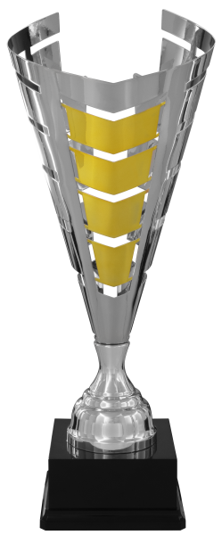 Luxus - Pokal "Blake" Silber-/ Goldfarbig, Höhe 740mm