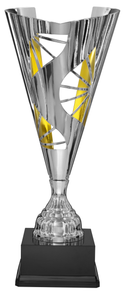 Luxus - Pokal "CLYDE" Silber-/ Goldfarbig, Höhe 710mm