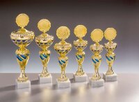 Pokal "REEVA", gold-blaufarbig, 28 bis 37,4 cm,