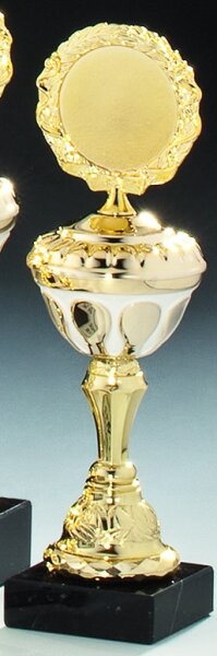 Pokal "Donata" bicolor, 240mm, mit schwarzemMarmorsockel