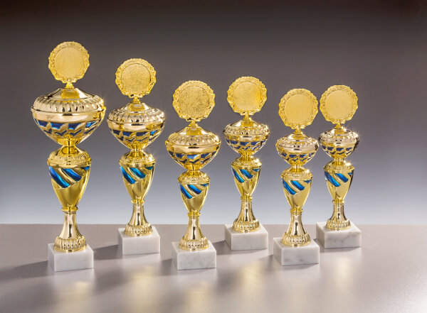 Pokal "REEVA", gold-blaufarbig, 28 bis 37,4 cm,