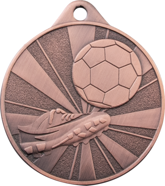 Fußballmedaille,  50 mm, gold-/ silber-/ bronzefarbig,