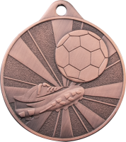 Fußballmedaille,  50 mm, gold-/ silber-/ bronzefarbig,