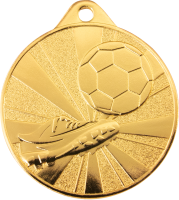Fußballmedaille,  50 mm, gold-/ silber-/ bronzefarbig,