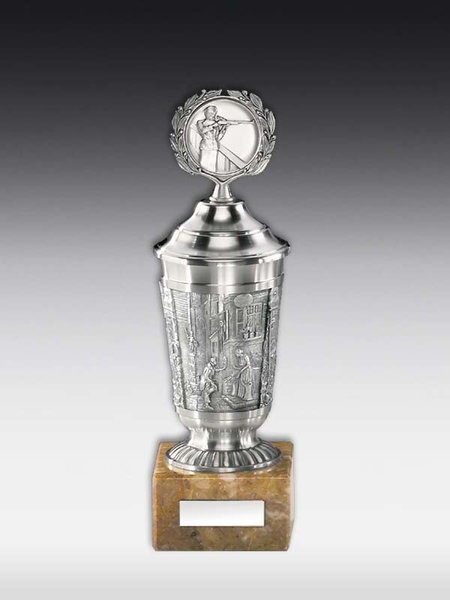 Zinnpokal "Spitzweg" verziert 28cm