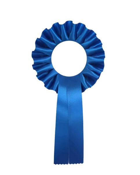 Preisschleife mit Rosette 110 mm Ø, Band 130 mm,