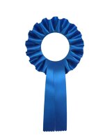 Preisschleife mit Rosette 110 mm Ø, Band 130 mm,