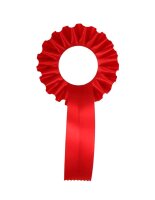 Preisschleife mit Rosette 110 mm Ø, Band 130 mm,