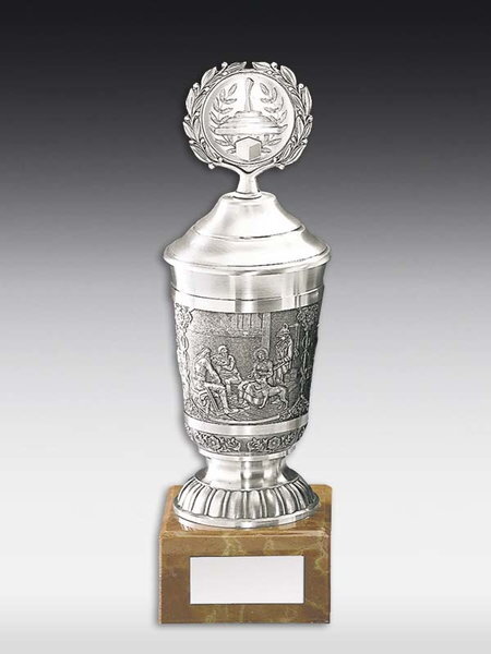 Zinnpokal "Defregger" verziert, 27 cm