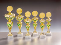 Pokal "Helma",goldfarbig mit grün,...