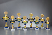 Pokal "Tatjana" blau-goldfarbig, 25,0 bis 37,5 cm