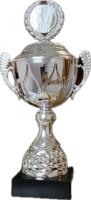 Henkelpokal silberfarbig, 35 cm