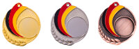 Zamak-Medaille mit Deutschlandfarben, 50 mm Ø,...