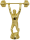 Gewichtheber-Figur, gold, 17,2 cm hoch mit Sockel