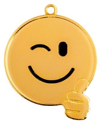 Medaille "Funny" mit 50 mm Ø, goldfarbig, #1