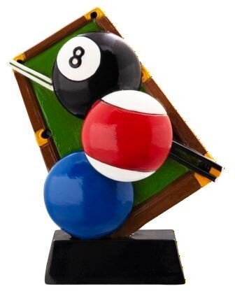 Ständerfigur Billard resin, 12,7 cm, Textschild 55x20mm