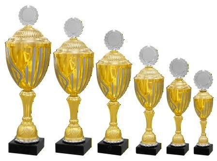 Pokal "Michelle" gold-silberfarbig, 34,3 bis 58,5 cm hoch, 6er Serie