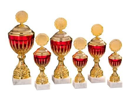 Pokal "Erika",gold- rotfarbig, verschiedene Größen