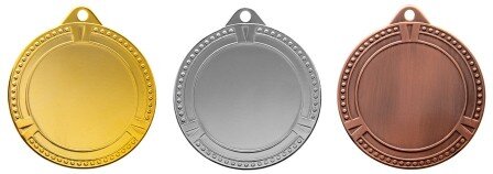 Eisen-Medaille "Dekorand" mit 70 mm Ø, gold-/silber-/bronzefarbig,