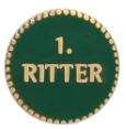 Ritter-Abzeichen mit langer Nadel, vergoldet