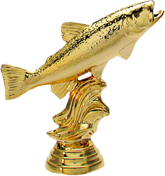 Angelfigur Forelle gold, 126 mm hoch