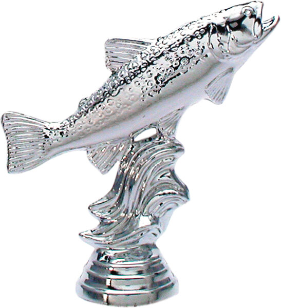 Angelfigur Forelle silber, 126 mm hoch