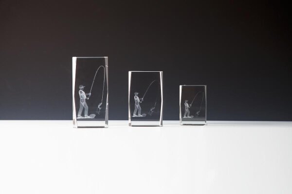 Kristallglas 3D Angeln 8,5 cm, mit Sockel