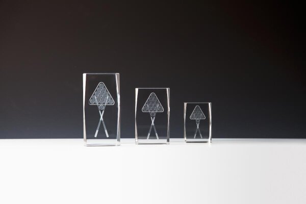 Kristallglas 3D Billard, 3 Gr&ouml;&szlig;en