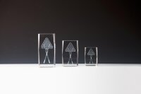 Kristallglas 3D Billard, 8,5 cm